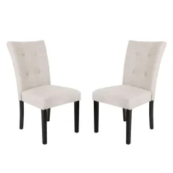 Fabric Chairs (Set of 2) - Cream Grey Hot