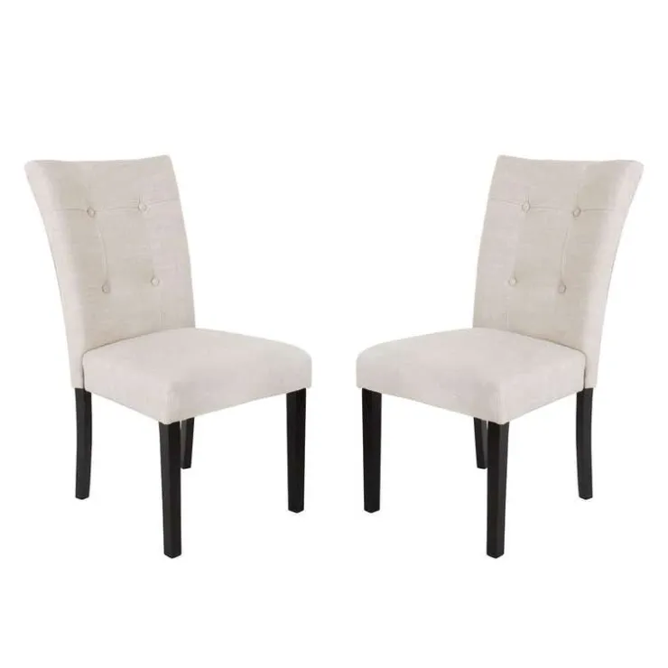 Fabric Chairs (Set of 2) - Cream Grey Hot