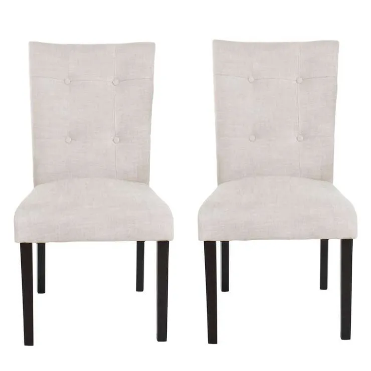 Fabric Chairs (Set of 2) - Cream Grey Hot