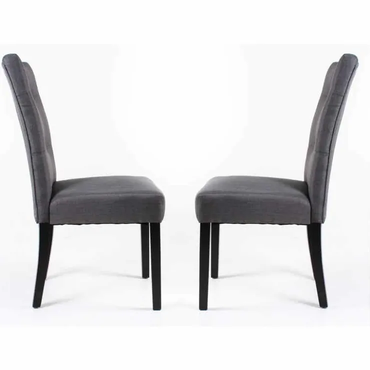 Fabric Chairs (Set of 2) - Grey Discount