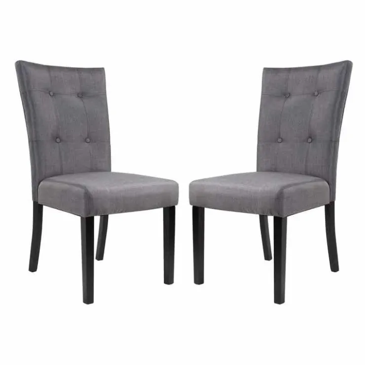 Fabric Chairs (Set of 2) - Grey Discount