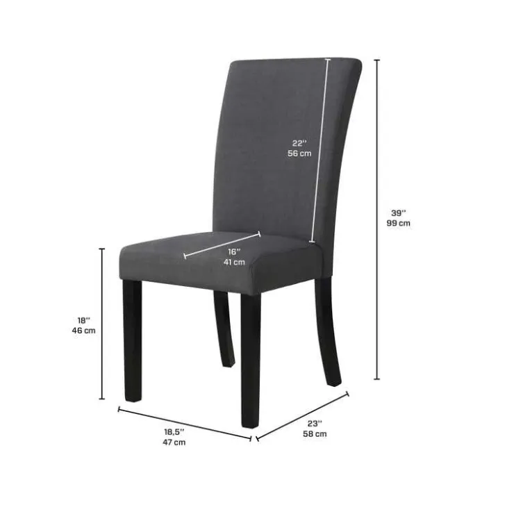 Fabric Chairs (Set of 2) - Grey Hot