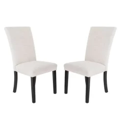 Fabric Chairs (Set of 2) - White Linen Sale