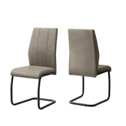 Monarch Fabric Chairs with Black Base (Set of 2) - - Taupe Online