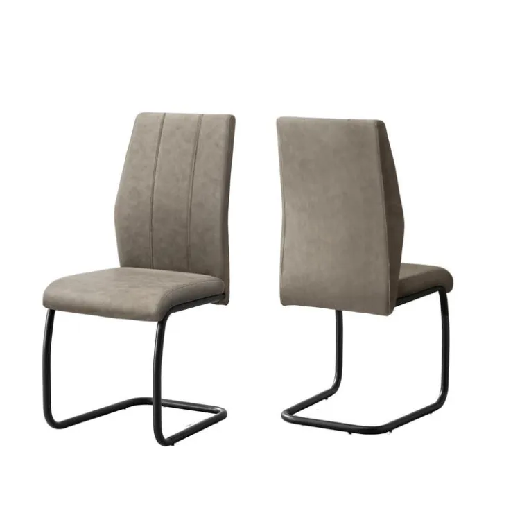 Monarch Fabric Chairs with Black Base (Set of 2) - - Taupe Online