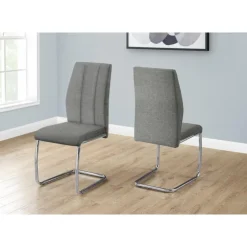 Monarch Fabric Chairs with Chrome Base (Set of 2) - - Grey Discount