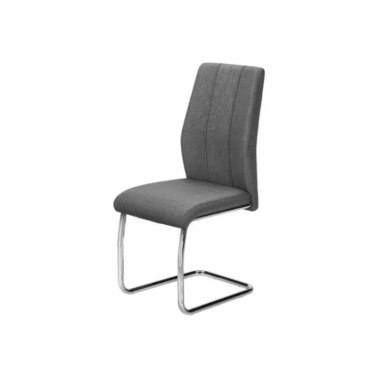 Monarch Fabric Chairs with Chrome Base (Set of 2) - - Grey Discount