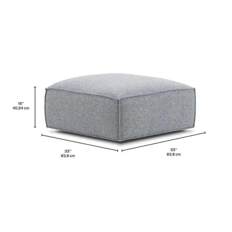 Fabric Ottoman - 33 x 33 x 16 GREY Discount