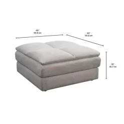 Fabric Ottoman - 40 x 41 x 18 Beige Discount