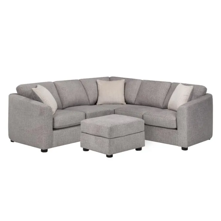 Sofa By Fancy Fabric Sectional with Matching Ottoman Grey New