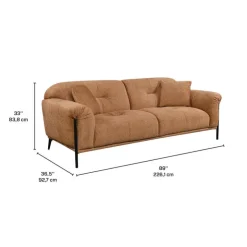 Fabric Sofa - Caramel Brown Hot