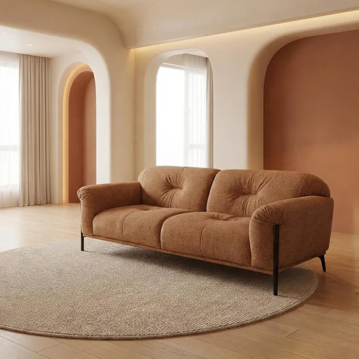 Fabric Sofa - Caramel Brown Hot