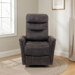 Fabric Swivel Recliner GREY Discount