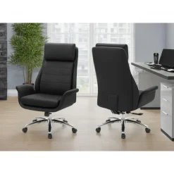 Monarch Faux Leather Ergonomic Office Chair - - BLACK Discount