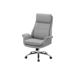 Monarch Faux Leather Ergonomic Office Chair - - LIGHT GREY Discount