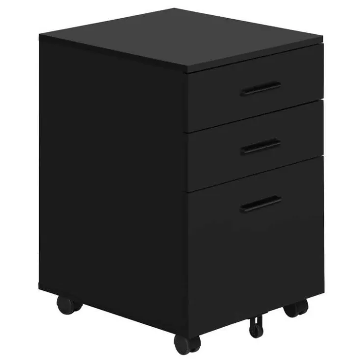 Monarch Filing cabinet - 3 drawer / on castors - Black Sale