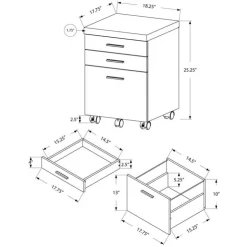 Monarch Filing cabinet - 3 drawer / on castors - White Sale