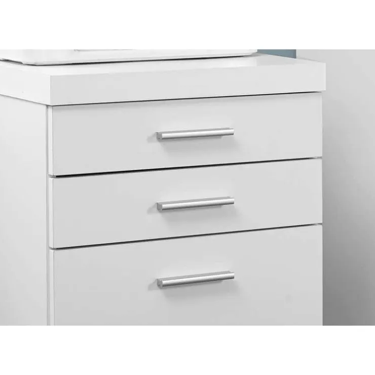 Monarch Filing cabinet - 3 drawer / on castors - White Sale