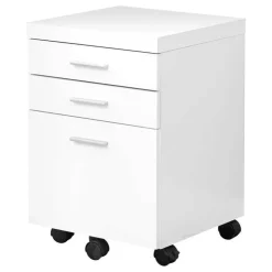 Monarch Filing cabinet - 3 drawer / on castors - White Sale