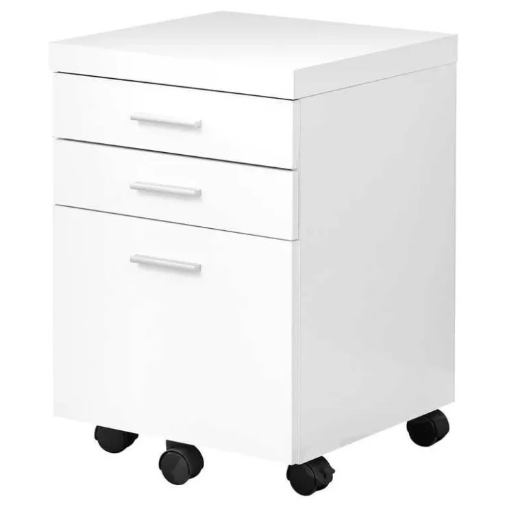 Monarch Filing cabinet - 3 drawer / on castors - White Sale