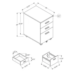 Monarch Filing cabinet - 3 drawer / on castors - White Discount