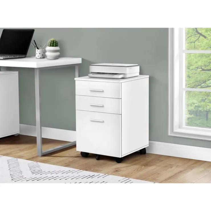 Monarch Filing cabinet - 3 drawer / on castors - White Discount