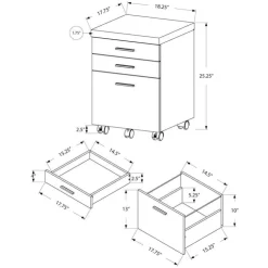 Monarch Filing cabinet - 3 drawer / on castors - Dark Taupe Discount