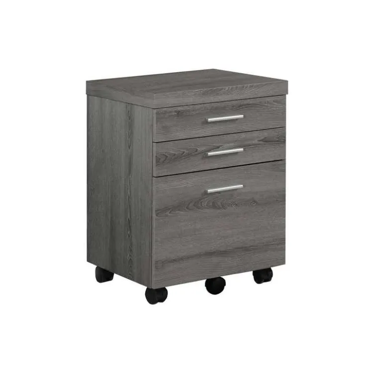 Monarch Filing cabinet - 3 drawer / on castors - Dark Taupe Discount