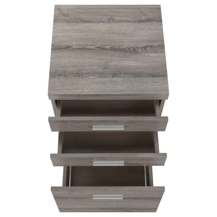 Monarch Filing cabinet - 3 drawer / on castors - Dark Taupe Discount