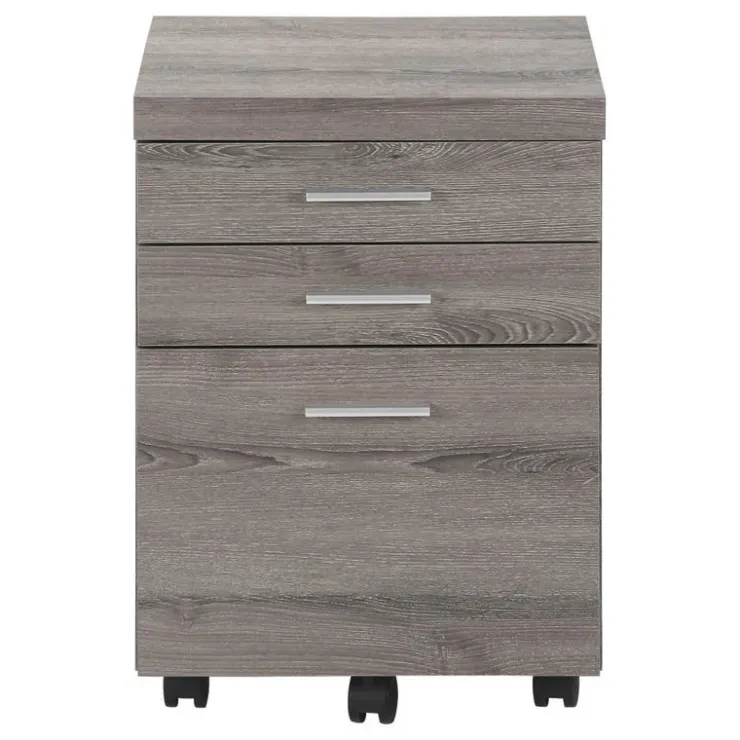 Monarch Filing cabinet - 3 drawer / on castors - Dark Taupe Discount