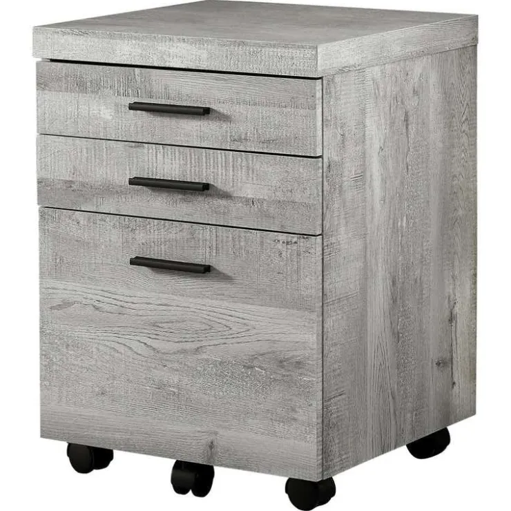 Monarch Filing cabinet - 3 drawer / reclaimed wood / castors - Grey New