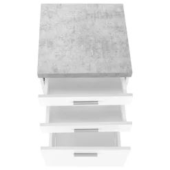 Monarch Filing cabinet - 3 drawer / / cement-look on castor - White Best