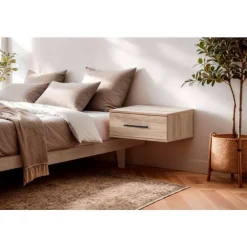Meubles South Shore Floating Nightstand - South Shore Rustic Oak Outlet