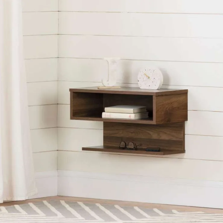 Meubles South Shore Floating Nightstand - South Shore NATURAL WALNUT Discount
