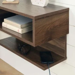 Meubles South Shore Floating Nightstand - South Shore NATURAL WALNUT Discount