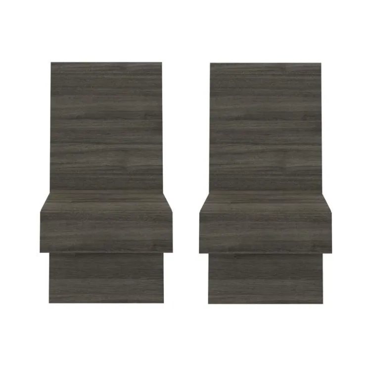 Nexera Floating Nightstand Extension Panel (set of 2) - Grey Oak Discount