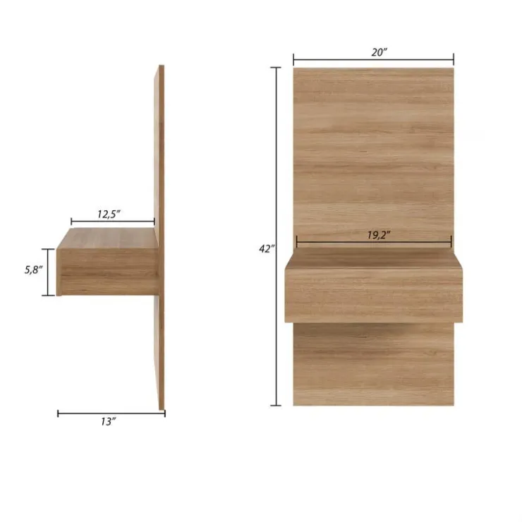 Nexera Floating Nightstands Extension Panels - Brown Oak Clearance