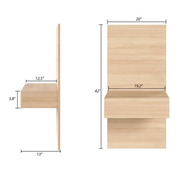 Nexera Floating Nightstands Extension Panels - Natural Blonde Oak Discount