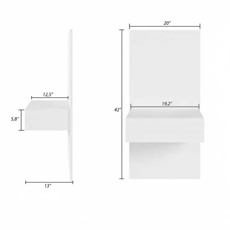 Nexera Floating Nightstands Extension Panels - White wood grain Best