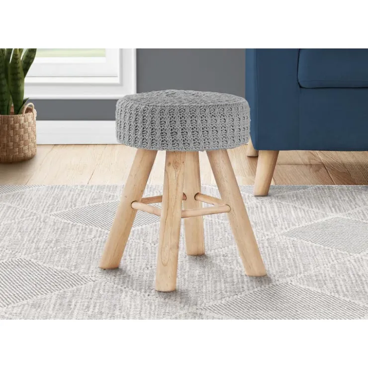 Monarch Footrest with Golden Hairpin-Style Legs - Grey Outlet