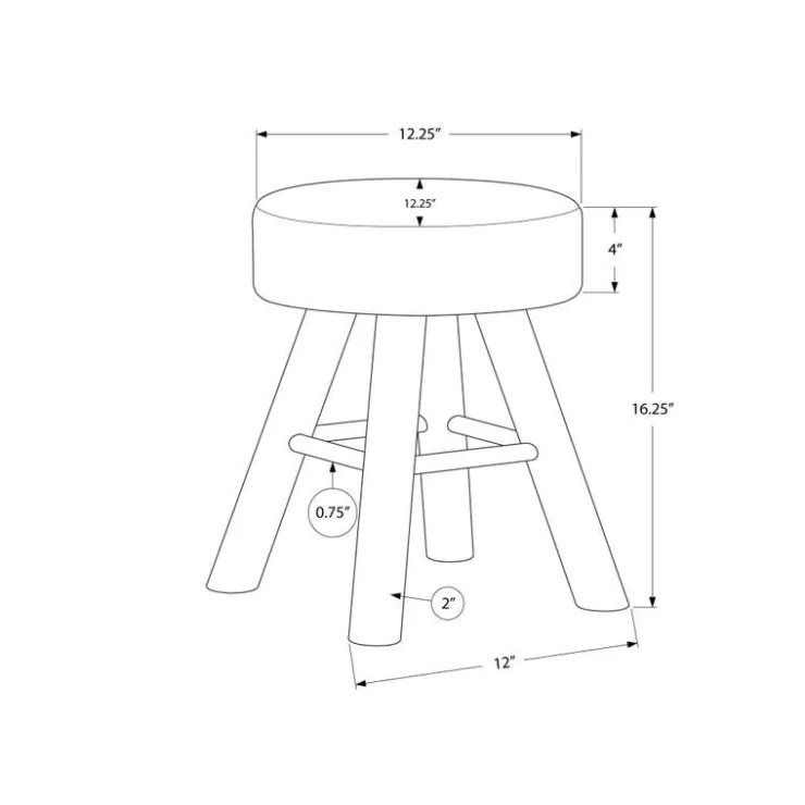 Monarch Footrest with Golden Hairpin-Style Legs - Grey Outlet