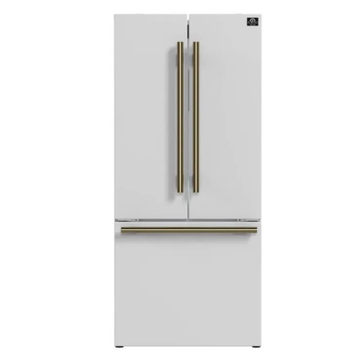 FORNO 17,5 Cu Ft 30 In Refrigerator Bottom Freezer, French door - FFFFD1974-31 White Outlet