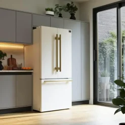 FORNO 17,5 Cu Ft 30 In Refrigerator Bottom Freezer, French door - FFFFD1974-31 White Outlet