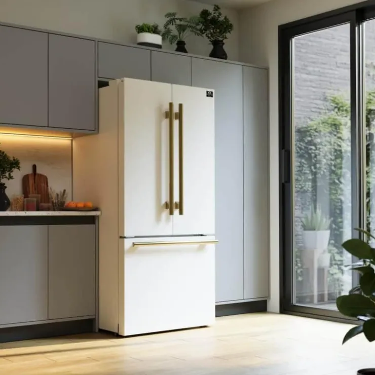 FORNO 17,5 Cu Ft 30 In Refrigerator Bottom Freezer, French door - FFFFD1974-31 White Outlet
