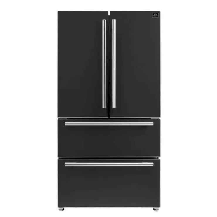 FORNO 19,2 Cu Ft 36 In Refrigerator Bottom Freezer, French door - FFRBI1820-36 Black Hot