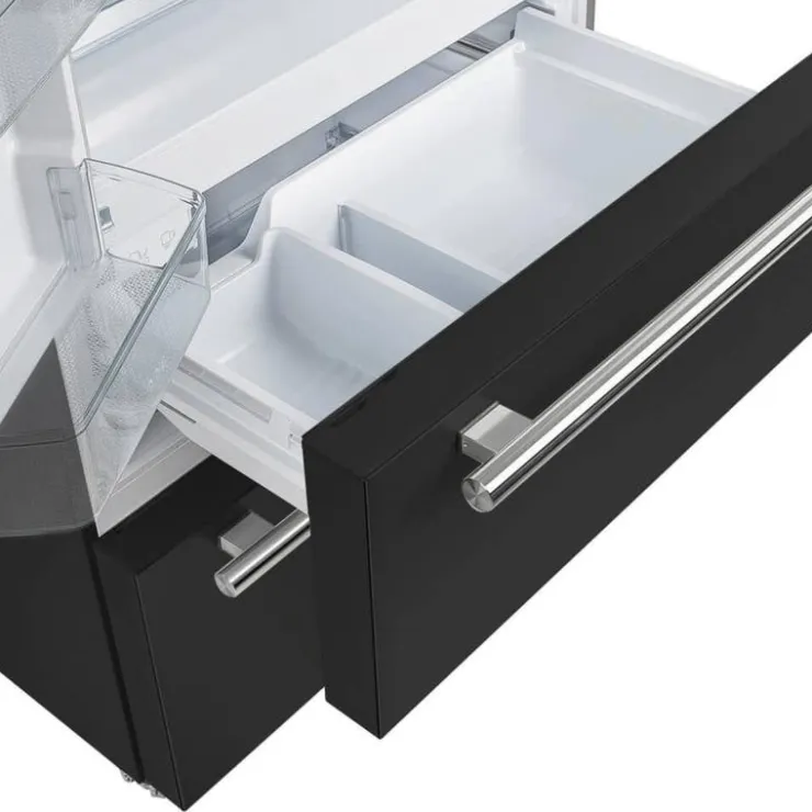FORNO 19,2 Cu Ft 36 In Refrigerator Bottom Freezer, French door - FFRBI1820-36 Black Hot