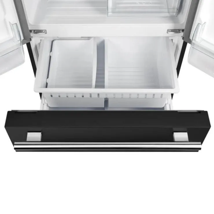 FORNO 17,5 Cu Ft 30 In Refrigerator Bottom Freezer, French door - FFFFD1974-31 Black New