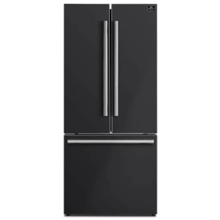 FORNO 17,5 Cu Ft 30 In Refrigerator Bottom Freezer, French door - FFFFD1974-31 Black New