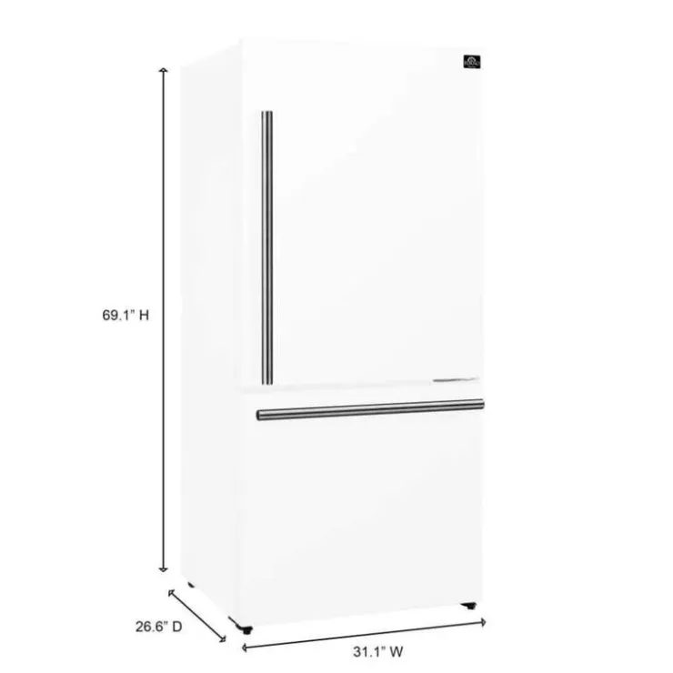 FORNO 17,5 Cu Ft 30 In Refrigerator Bottom Freezer - FFFFD1785-31 White Outlet