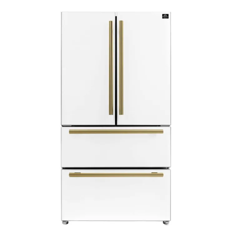 FORNO 19,2 Cu Ft 36 In Refrigerator Bottom Freezer, French door - FFRBI1820-36 White Sale